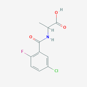 molecular formula C10H9ClFNO3 B1369372 2-[(5-Chloro-2-fluorophenyl)formamido]propanoic acid 