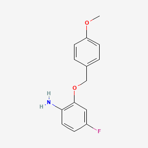 molecular formula C14H14FNO2 B1369374 4-Fluoro-2-[(4-methoxyphenyl)methoxy]aniline 