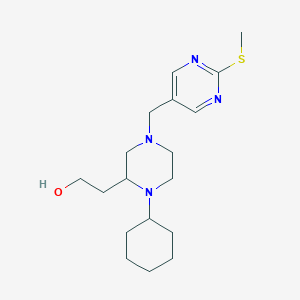 2-(1-Cyclohexyl-4-{[2-(methylthio)pyrimidin-5-yl]methyl}piperazin-2-yl)ethanol