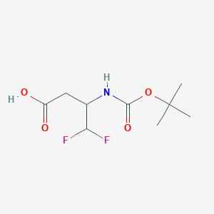 molecular formula C9H15F2NO4 B1369501 3-((tert-Butoxycarbonyl)amino)-4,4-difluorobutanoic acid CAS No. 81982-56-1