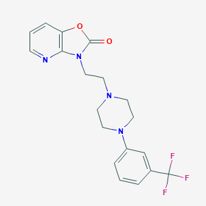 molecular formula C19H19F3N4O2 B136953 3-(2-(4-(3-(Trifluoromethyl)phenyl)-1-piperazinyl)ethyl)oxazolo(4,5-b)pyridin-2(3H)-one CAS No. 134336-98-4