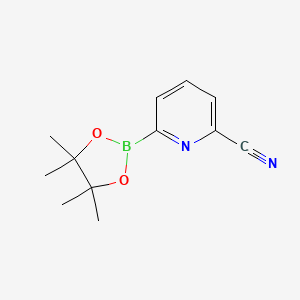 molecular formula C12H15BN2O2 B1369534 6-(4,4,5,5-Tetramethyl-1,3,2-dioxaborolan-2-yl)picolinonitrile CAS No. 952402-79-8