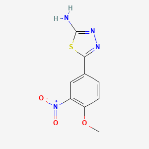 molecular formula C9H8N4O3S B13695489 5-(4-Methoxy-3-nitrophenyl)-1,3,4-thiadiazol-2-amine 