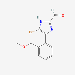 molecular formula C12H11BrN2O2 B13695669 5-Bromo-4-[2-(methoxymethyl)phenyl]imidazole-2-carbaldehyde 