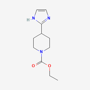 molecular formula C11H17N3O2 B1369580 ethyl 4-(1H-imidazol-2-yl)piperidine-1-carboxylate CAS No. 1198420-87-9