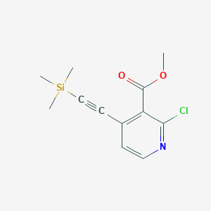 molecular formula C12H14ClNO2Si B1369612 2-Chloro-4-trimethylsilanylethynyl-nicotinic acid methyl ester CAS No. 470463-44-6