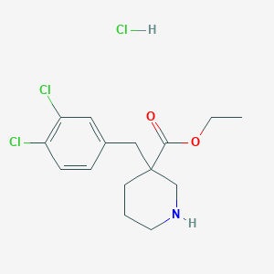 molecular formula C15H20Cl3NO2 B1369613 3-(3,4-Dichlorobenzyl)piperidine-3-ethylcarboxylate hydrochloride CAS No. 1171731-18-2