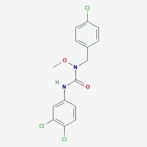 molecular formula C15H13Cl3N2O2 B136964 1-(4-Chlorobenzyl)-3-(3,4-dichlorophenyl)-1-methoxyurea CAS No. 149282-25-7
