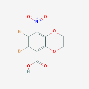 6,7-Dibromo-8-nitro-2,3-dihydrobenzo[b][1,4]dioxine-5-carboxylic acid