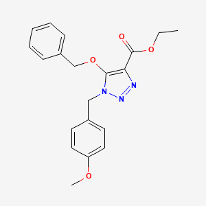 molecular formula C20H21N3O4 B13696569 Ethyl 5-(Benzyloxy)-1-(4-methoxybenzyl)-1H-1,2,3-triazole-4-carboxylate 