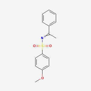 molecular formula C15H15NO3S B13697173 (E)-4-methoxy-N-(1-phenylethylidene)benzenesulfonamide 