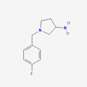 molecular formula C11H15FN2 B1369729 1-[(4-Fluorophenyl)methyl]pyrrolidin-3-amine 
