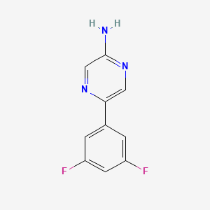 molecular formula C10H7F2N3 B1369735 5-(3,5-Difluorophenyl)pyrazin-2-amine 