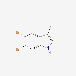 molecular formula C9H7Br2N B13697531 5,6-Dibromo-3-methylindole 