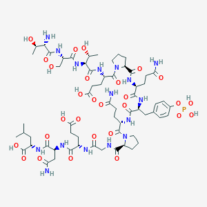 molecular formula C62H95N16O28P B136978 H-thr-ser-thr-glu-pro-gln-tyr(po3h2)-gln-pro-gly-glu-asn-leu-oh CAS No. 149299-77-4