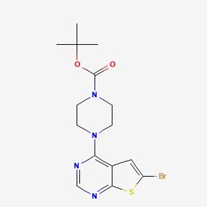 molecular formula C15H19BrN4O2S B1369786 Tert-butyl 4-(6-bromothieno[2,3-d]pyrimidin-4-yl)piperazine-1-carboxylate CAS No. 502643-99-4