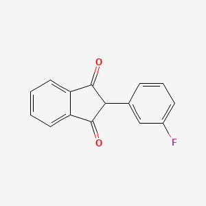 molecular formula C15H9FO2 B13697957 2-(3-Fluorophenyl)-1H-indene-1,3(2H)-dione 