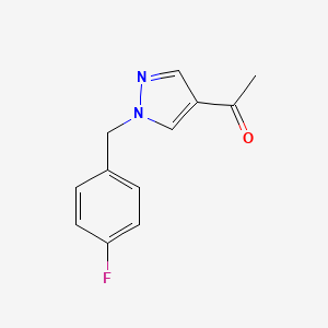 molecular formula C12H11FN2O B1369866 1-{1-[(4-fluorophenyl)methyl]-1H-pyrazol-4-yl}ethan-1-one 