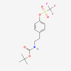 molecular formula C14H18F3NO5S B1369901 trifluoro-methanesulfonic Acid 4-(2-tert-butoxycarbonylamino-ethyl)-phenyl Ester 