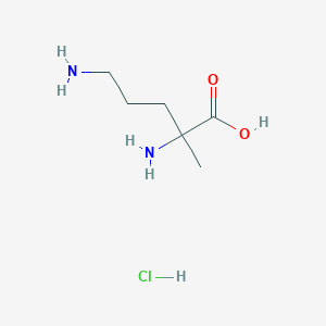 molecular formula C6H15ClN2O2 B1369910 2,5-Diamino-2-methylpentanoic acid hydrochloride CAS No. 55301-49-0