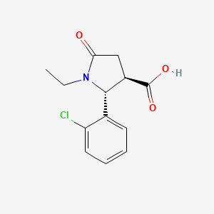molecular formula C13H14ClNO3 B1369916 (2R,3R)-2-(2-Chloro-phenyl)-1-ethyl-5-oxo-pyrrolidine-3-carboxylic acid CAS No. 1175848-28-8