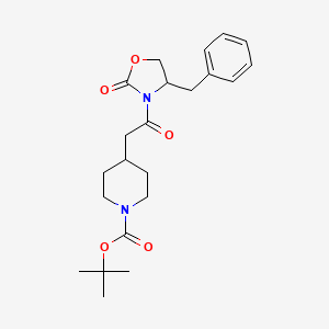 molecular formula C22H30N2O5 B1369934 tert-Butyl 4-[2-(4-benzyl-2-oxo-1,3-oxazolidin-3-yl)-2-oxoethyl]-1-piperidinecarboxylate 