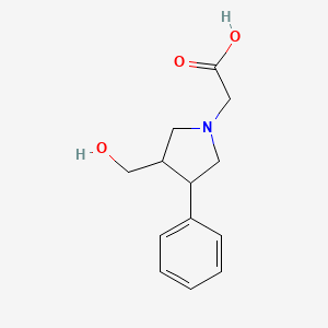 molecular formula C13H17NO3 B1369935 2-(3-(Hydroxymethyl)-4-phenylpyrrolidin-1-yl)acetic acid 