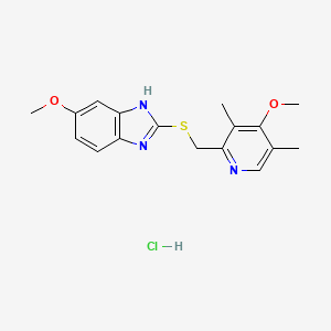 molecular formula C17H20ClN3O2S B1369948 5-methoxy-2-[(3,5-dimethyl-4-methoxy-2-pyridinyl)methylthio]-1H-benzimidazole hydrochloride 