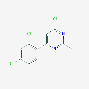 molecular formula C11H7Cl3N2 B1369962 4-Chloro-6-(2,4-dichlorophenyl)-2-methylpyrimidine 