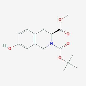 molecular formula C16H21NO5 B1369979 2-(tert-Butyl) 3-methyl (3S)-7-hydroxy-3,4-dihydro-2,3(1H)-isoquinolinedicarboxylate 