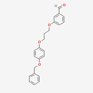 molecular formula C23H22O4 B1369993 3-{3-[4-(苄氧基)苯氧基]-丙氧基}苯甲醛 CAS No. 937602-05-6