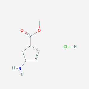 molecular formula C7H12ClNO2 B1370003 Methyl 4-aminocyclopent-2-ene-1-carboxylate hydrochloride 