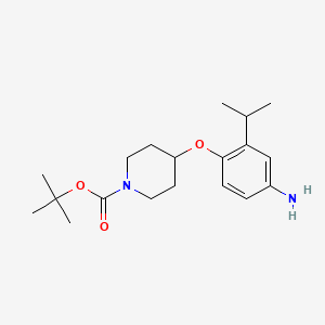 molecular formula C19H30N2O3 B1370007 4-(1-t-Butoxycarbonylpiperidin-4-yloxy)-3-isopropylaniline 