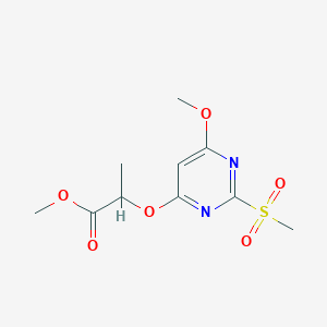 6-Methoxy-4-{1-(methoxycarbonyl)ethoxy}-2-methylsulfonylpyrimidine