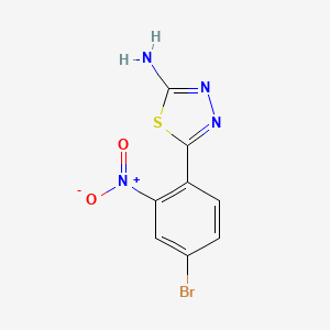 molecular formula C8H5BrN4O2S B13700390 2-Amino-5-(4-bromo-2-nitrophenyl)-1,3,4-thiadiazole 