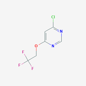 molecular formula C6H4ClF3N2O B1370075 4-Chloro-6-(2,2,2-trifluoroethoxy)pyrimidine CAS No. 155957-47-4