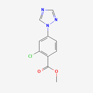 molecular formula C10H8ClN3O2 B1370122 Methyl 2-chloro-4-(1H-1,2,4-triazol-1-yl)benzoate CAS No. 220141-20-8