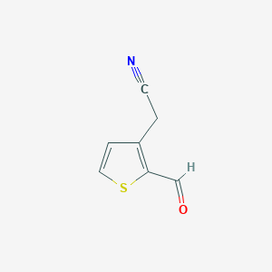 molecular formula C7H5NOS B137013 2-(2-Formylthiophen-3-yl)acetonitrile CAS No. 135737-18-7