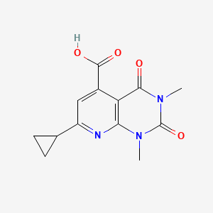 molecular formula C13H13N3O4 B1370131 7-Cyclopropyl-1,3-dimethyl-2,4-dioxo-1,2,3,4-tetrahydropyrido[2,3-d]pyrimidine-5-carboxylic acid 