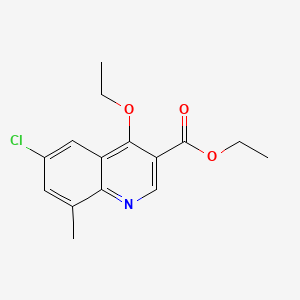 molecular formula C15H16ClNO3 B13701610 Ethyl 6-Chloro-4-ethoxy-8-methylquinoline-3-carboxylate 