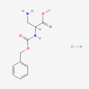 molecular formula C12H17ClN2O4 B1370162 METHYL 2-(S)-[N-CARBOBENZYLOXY]AMINO-3-AMINOPROPIONATE, HYDROCHLORIDE 