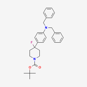 molecular formula C30H35FN2O2 B13701939 N,N-Dibenzyl-4-(1-Boc-4-fluoro-4-piperidyl)aniline 