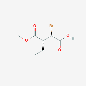 molecular formula C7H11BrO4 B137021 Butanedioic acid, 2-bromo-3-ethyl-, 4-methyl ester, [S-(R*,S*)]-(9CI) CAS No. 146499-97-0