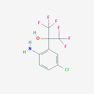 molecular formula C9H6ClF6NO B13702350 2-(2-Amino-5-chloro-phenyl)-1,1,1,3,3,3-hexafluoro-propan-2-ol 