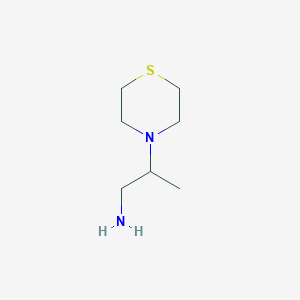 molecular formula C7H16N2S B1370244 2-Thiomorpholin-4-ylpropan-1-amine 