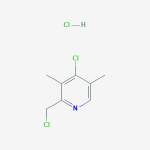 molecular formula C8H10Cl3N B1370272 4-Chloro-2-(chloromethyl)-3,5-dimethylpyridine hydrochloride CAS No. 143016-68-6