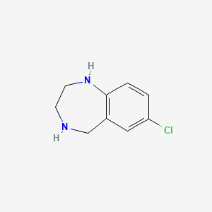 molecular formula C9H11ClN2 B1370305 7-Chloro-2,3,4,5-tetrahydro-1H-benzo[e][1,4]diazepine CAS No. 57756-37-3