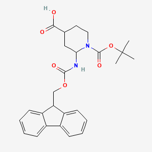 B1370315 1-[(tert-butoxy)carbonyl]-2-{[(9H-fluoren-9-ylmethoxy)carbonyl]amino}piperidine-4-caboxylic acid CAS No. 1246738-31-7