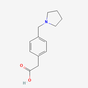 molecular formula C13H17NO2 B1370335 2-(4-(Pyrrolidin-1-ylmethyl)phenyl)acetic acid 