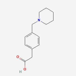 molecular formula C14H19NO2 B1370336 2-(4-(Piperidin-1-ylmethyl)phenyl)acetic acid 